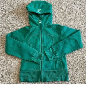 Lululemon size 6 scuba hoodie, green.